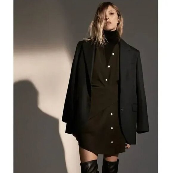 ZARA nwt DRAPED SHIRT DRESS - s - Picture 3 of 8